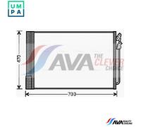 AVA Aircon Condenser BWA5370D for BMW 7 SERIES F01 (2009) 730D 3.0 etc