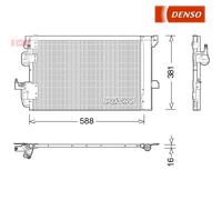 Condenser, air conditioning DENSO DCN20007 For OPEL