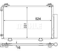 MAHLE ORIGINAL Condenser AC 292 000S with dryer 16 10,15 484 TOYOTA: Yaris I Hatchback