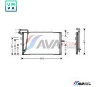 AVA Quality Cooling Aircon Condenser SB5039 - for SAAB 9-5 (1998) 2.2 TID