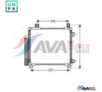 AVA Aircon Condenser TOA5578D for ASTON MARTIN CYGNET (2011) 1.3 VVTI etc
