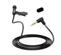 Condenser Lavalier Microphone with Windshield Sponge/Fur Cover, 2.2KΩ Impedance Microphone for Clear Voice Recording