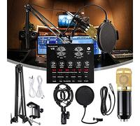Condenser MicBundle, Mic Kit With Live Sound Card, Live Sound Card With Effects And Voice Changer, Mini Sound Mixer Board With Multiple Sound Effects, For Broadcasting, Recording V