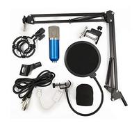 Condenser Microphone with One-Touch Mute Professional Cardioid Podcast Mic for Broadcasting Recording Blue&Sliver