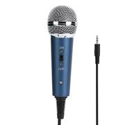 Condenser Wired Microphone 3.5mm with Real-time Monitoring for Computer Karaoke, Metal Shell, 180g, for Handheld Wired Karaoke Microphone U-Shaped 3.5mm Adapter (Blue)