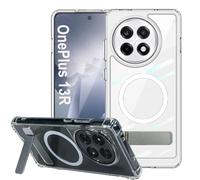 condgood for OnePlus 13R Case with Stand, Strong Magnetic Compatible with MagSafe, Built-in Metal Kickstand, Thicken Bumper Frame Military Grade Protection Phone Cover for One Plus 13R (Clear)
