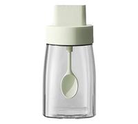 Condiment Box with Spoon - Glass Kitchen Pepper Salt Storage Bottle, Cooking Seasoning Container | For Cumin Honey Sauce Salt Sugar, Kitchen Organizer, Easy Pour, Durable Use