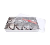 Condiment Caddy Server with 8 Containers Durable and Stylish for Fruits and Party Garnish 450x290x72mm (Stainless Steel Style)
