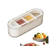 Condiment Container,Condiment Containers | Compartment Seasoning Box with Lid and Serving Spoons | 4 Compartment Sealed Box for Candy, Seasoning, Pepper