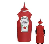 Condiment Costumes Set - Unisex Mostaard Ketchup Costfit | Funny Dress Up Clothes, Novelty Role Play Equipment Adult Party Couple Event Group Matching Tem