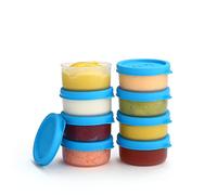 Condiment Cups Containers with Lids- 8 pk. 1.3 oz.Salad Dressing Container to go Small Food Storage Containers with Lids- Sauce Cups Leak proof Reusable Plastic BPA free for Lunch Box Picnic Travel