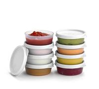 Condiment Cups Containers with Lids- 8 pk. 2.3 oz.Salad Dressing Container to go Small Food Storage Containers with Lids- Sauce Cups Leak proof Reusable Plastic BPA free for Lunch Box Picnic Travel