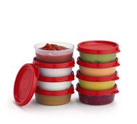 Condiment Cups Containers with Lids- 8 pk. 2.3 oz.Salad Dressing Container to go Small Food Storage Containers with Lids- Sauce Cups Leak proof Reusable Plastic BPA free for Lunch Box Picnic Travel