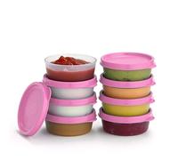 Condiment Cups Containers with Lids- 8 pk. 2.3 oz.Salad Dressing Container to go Small Food Storage Containers with Lids- Sauce Cups Leak proof Reusable Plastic BPA free for Lunch Box Picnic Travel