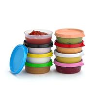 Condiment Cups Containers with Lids- 8 pk. 2.3 oz.Salad Dressing Container to go Small Food Storage Containers with Lids- Sauce Cups Leak proof Reusable Plastic BPA free for Lunch Box Picnic Travel