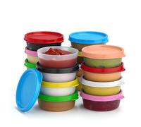 Condiment Cups Containers with Lids- 8 pk. 2.3 oz.Salad Dressing Container to go Small Food Storage Containers with Lids- Sauce Cups Leak proof Reusable Plastic BPA free for Lunch Box Picnic Travel