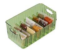 Condiment Organizer, Snack Storage, Food Container, Non Slip Adjustable Clear Handle Box Perfect For Kitchen Home Office Makeup Food, Drink, And Packet Organization, Easy Access Storage