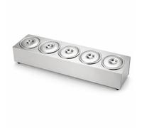 Condiment Organizer with Lid Condiment Organizer with Lids Non-Reactive Five Compartment Seasoning Box for Caterers, Buffet Lines, style to 2