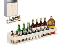 Condiment Parking - Condiment Organizer, Floating Shelves | Wall Mounted Metal Seasoning Bottle Holder, Bathroom Storage Shower Rack for Salt