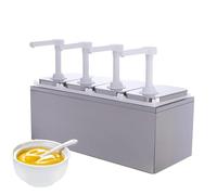 Condiment Pump Dispenser, Stainless Steel Sauce Dispenser with 30cc Pump Head for Jams and Sauces, 2L Capacity