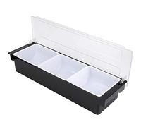 Condiment Serving Container, Bar Food Fruit Case Dispenser, Multipurpose Seasoning Box with Lid, Topping Organizer(Three Glyphs)