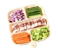 Condiment Serving Tray, Serving Tray with Dividers,5 Grid Food Plates with Dividers | Separate Vegetable Tray, Food Compartment for Prep of the O