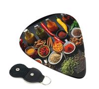 condiments Spices Guitar Plectrums, 6 Guitar Plectrums, Printed on both sides for Electric Guitar Bass Ukulele (0.46 mm 0.71 mm 0.96 mm)