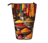 Condiments Spices Vertical Retractable Pencil Case Makeup Bag Wallet Storage Bag for Pens Pencils and Small Items
