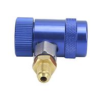 Conditioning Quick Connector | Brass A/C Coupler for Diagnosis & Charging | Fits Trailers/RVs/Commercial Vehicles | High - Low Pressure Secure Design (Blue)