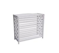 Conditioning Shell Blinds Wooden Air Conditioner Cover Outdoor Plant Storage, Wooden Air Conditioner Outer Frame(Color:B,Size:110X45X105Cm)
