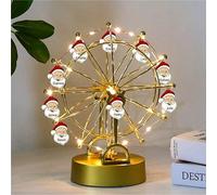 Condlin Custom Christmas Ferris Wheel with 1-12 Acrylic Santa Claus Metal Ferris Wheel Personalized 1-12 Names Ferris Wheel with LED Light String for Family Lover Friends