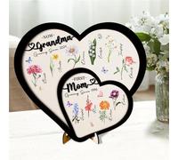 Condlin Personalized First Mom Now Grandma Plaque Bring joy to Grandma's Garden with This Custom Wooden Sign Personalize it with the Name and Birth Flower of Your Choice Perfect for Mom or Grandma