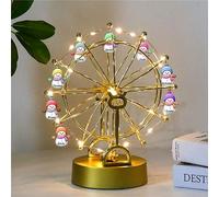 Condlin Personalized Snowman Ferris Wheel with LED Light String Winter Christmas Home Decor Gift Vintage Rotatable Windmill Ferris Wheel for Grandma Family Friends Lover (Snowman Ferris Wheel - 2)