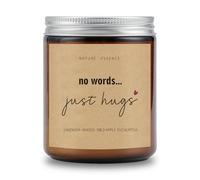 Condolence Candle Bereavement Gift, Memory Candle Lavender Scented Fragrance, Hug Candles Made of Selected Soy Wax, Bottle Comes with a Warm Hug Message Card, Reusable Glass Jar, 3.5 Oz Brown