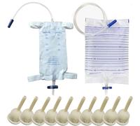 Condom Catheter External self Sealing Set 10pcs Male Condom Catheter 1pcs 500ml Leg Bag 1pcs 2000ml Drainage Bag(30mm/1.18inch)