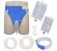 Condom Catheters for Men Overnight External Catheter for Men Upgrade Reusable Portable Wearable Silicone Urinals with 2 Urine Collection Bags (Elderly-Blue)