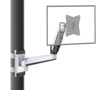 CondoMounts CLMMMAW2022 Full Motion Pillar Monitor Mount | WorkBench | Pallet Rack | NO Drill | GAS Spring Arm with VESA Plate | Pillar Mount | Holds 18lbs | Up to 32-in. Monitor | White
