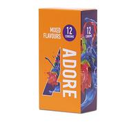 Condoms Adore CE Marked-Discreet Packaging & Free P&P - Safe/Flavours/Ribbed (Flavours, 2 Packs (24 Condoms))