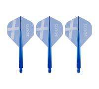 Condor AXE | Standard No2 | Dart Flights | Alan Soutar | Soots | Clear Blue | Multiple Size Stems (Large)