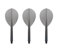 Condor Darts Flights | Plain Clear Black Teardrop Large - Integrated One-Piece Flight & Shaft System, Durable Molded Dart Flights, Professional Steel & Soft Tip Dart Accessory
