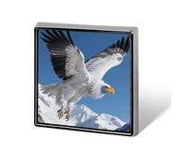 Condor on The Snow Mountain Lapel Pin Square Metal Brooch Pin with Secure Pin Back Fashion Button Badge for Clothing, Hats, Bags Decoration