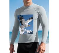 Condor on The Snow Mountain Men's Rash Guard Swim Shirts UPF 50+ Long Sleeve Compression Surfing Wetsuit Top Quick Dry