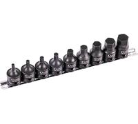 Condor Werkzeug 5015 | Power Wrench Set | 9 Pieces | Extra Short | 1/2 Inch | Hexagon Socket | 5-19 mm | Chrome Molybdenum Steel | xcess Performance