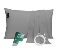 Conductive Grounding Pillowcase 20x30in with 15ft Grounding Connection Cord EMF Protection Pure Silver Threads with Combed Cotton