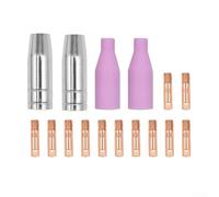 Conductive MIG Welding Torch Consumables Kit 16 Pcs Copper and Ceramic Nozzles Tips for MB15 MB24 Tw Eco Mini #1 for Magnum 100L K530 MIG200 MIG185 SYN MIG 200