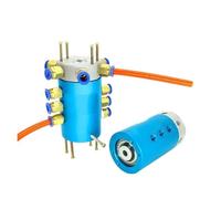 Conductive slip ring 6 Passages Rotating Conductive Slip Ring 6-56 Wires Pneumatic Hydraulic Joints Connector for Gas Flaw Vaccum(6 passage 6CH 2A)
