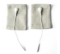 Conductive TENS Wrist Brace 1 Pair + Adapter Short Wires 2 Pcs, Conductive Fiber TENS/EMS Electrode Wrist Brace Relieve Wrist Pain for Tens/EMS Machine for Physical Therapy