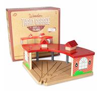 Conductor Carl Wooden Train Track Train Garage - Train Storage Garage for Wooden Train Tracks & Sets - Compatible with Most Big Brands & All Track Sets