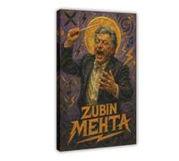 Conductor Zubin_Mehta Canvas Wall Art Print Poster For Home School Office Decor Frame 12x18inch