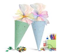 Cone Bags, Cookie Bags | Cookie Wrap Packaging with Twist Ties for Snack Popcorn Goodie Candy School Teacher Classroom Party Favors